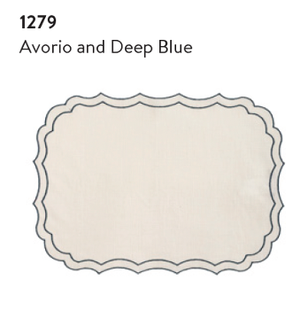 FIRENZE PLACEMAT IN AVORIO-DEEP BLUE