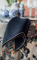 FILO NAPKIN IN DEEP BLUE - SILVER