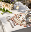"Lauro" Placemat | Riga Capri Azzurro & Terracotta