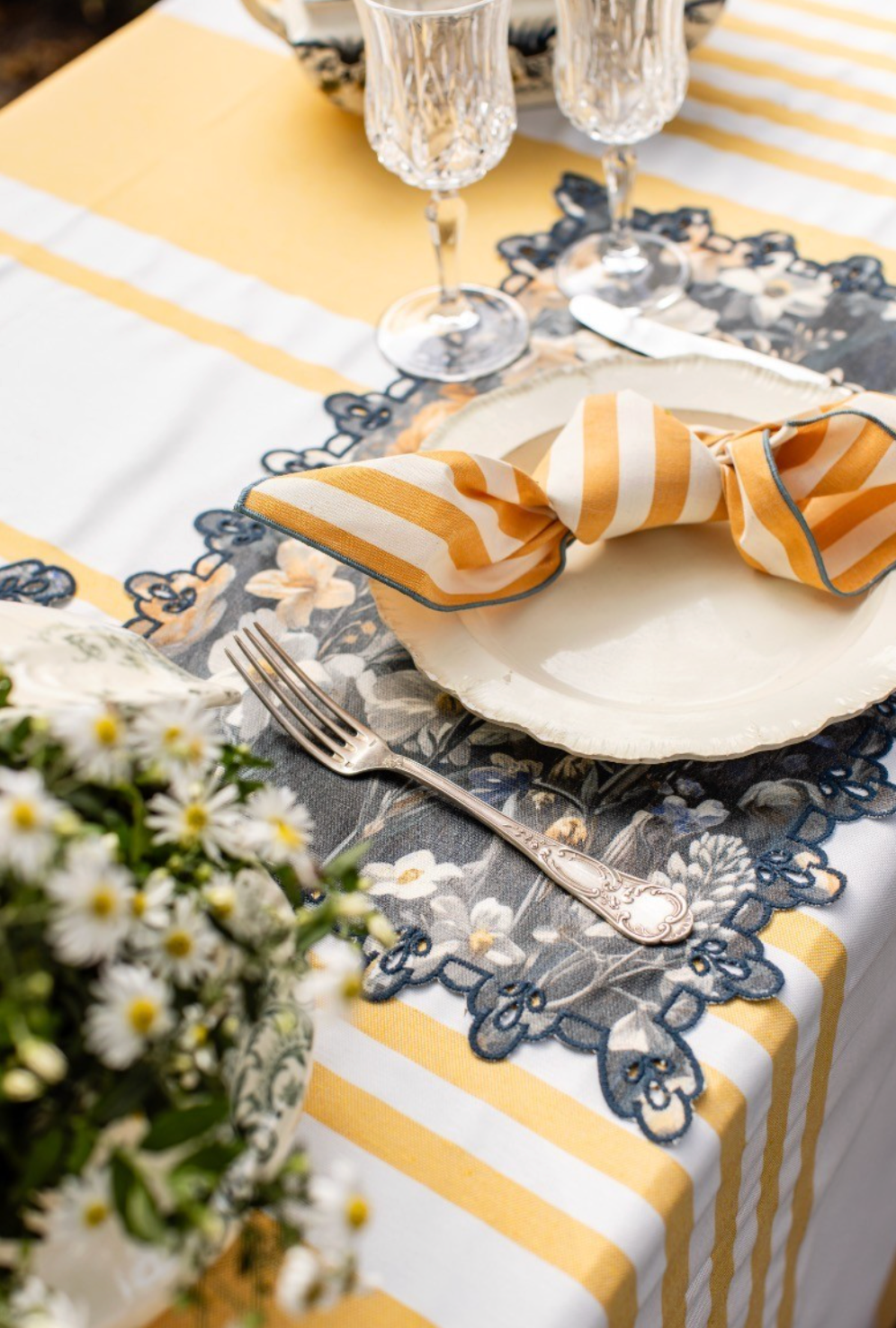 AMALFI PLACEMAT IN BLOOM AZZURRO - BLU
