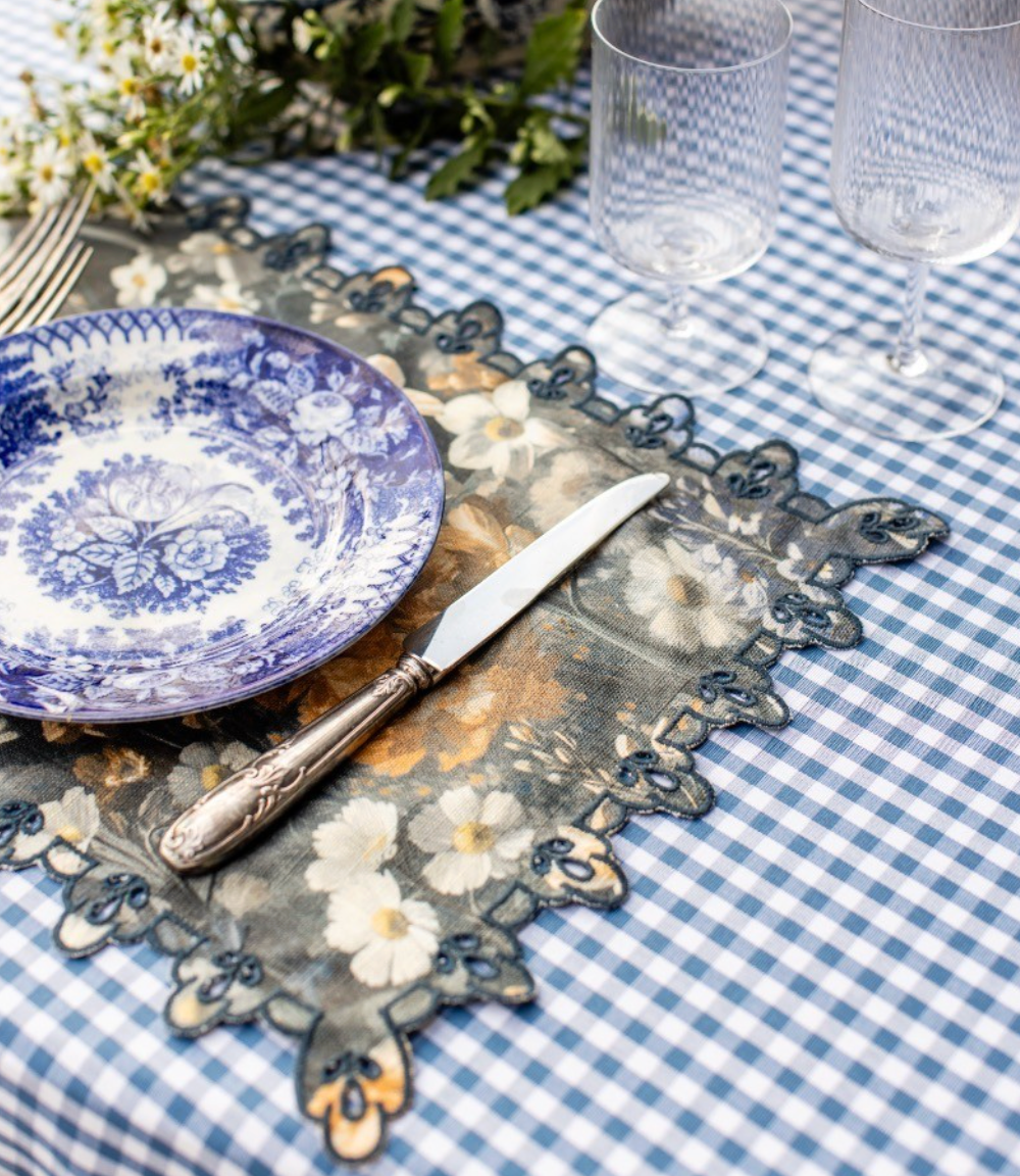 AMALFI PLACEMAT IN BLOOM AZZURRO - BLU