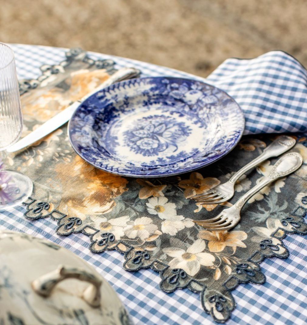 AMALFI PLACEMAT IN BLOOM AZZURRO - BLU