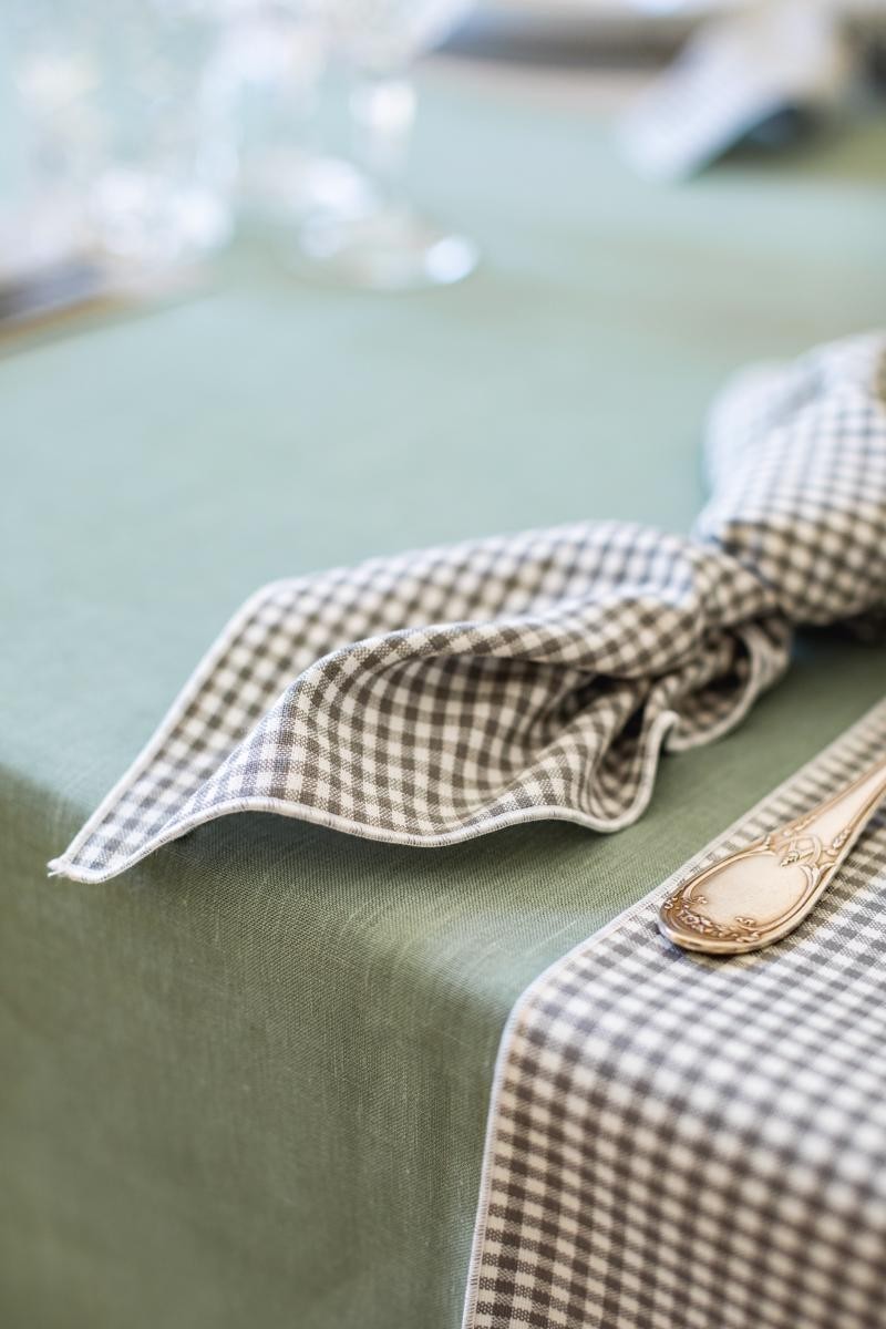 FILO NAPKIN IN VICHY GRIGIO - AVORIO
