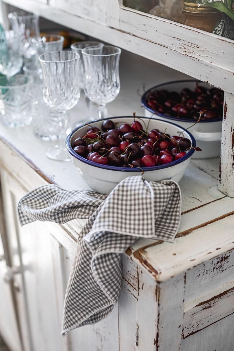 FILO NAPKIN IN VICHY GRIGIO - AVORIO