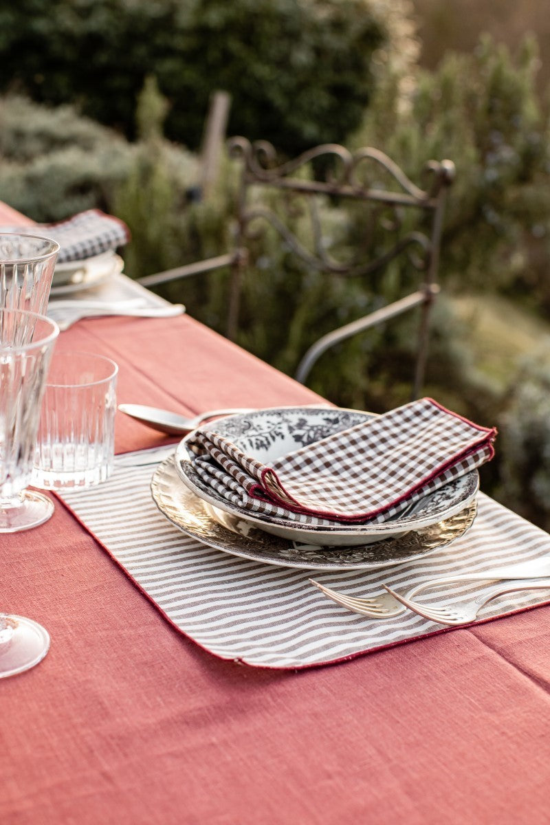 FILO NAPKIN VICHY ESPRESSO RUGGINE