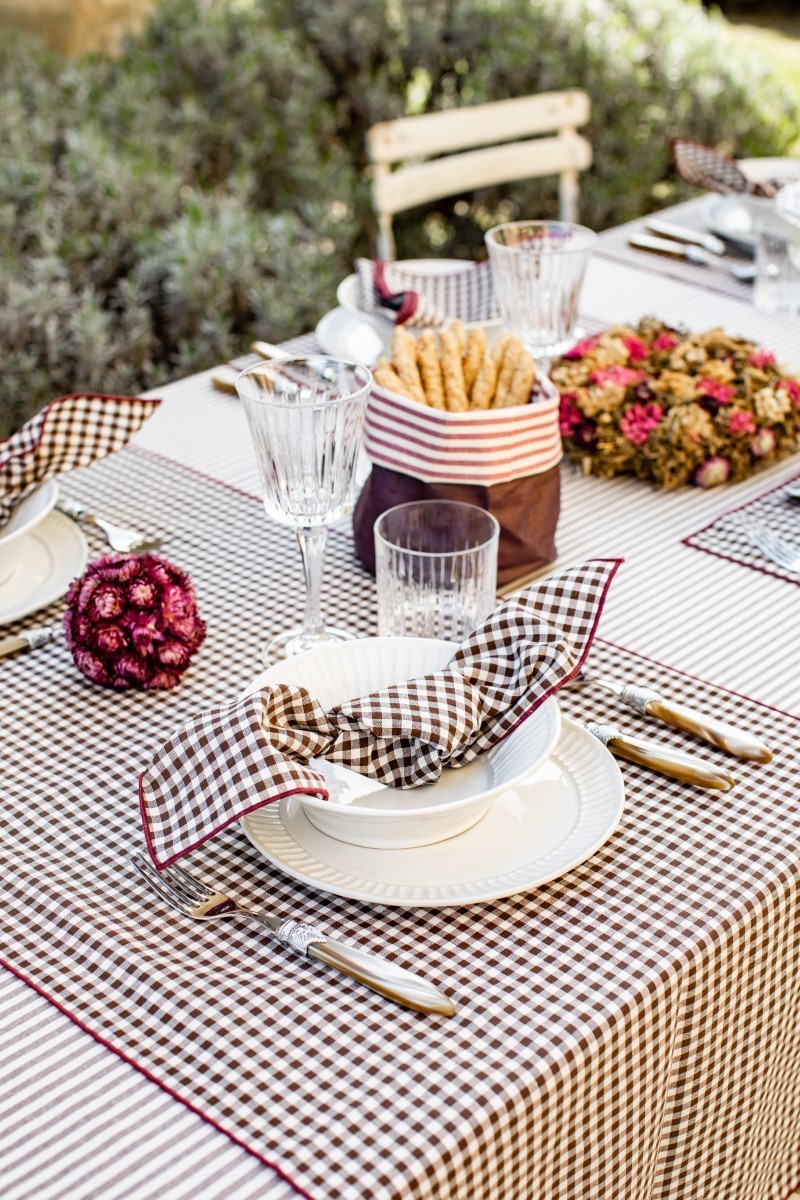 FILO NAPKIN VICHY ESPRESSO RUGGINE