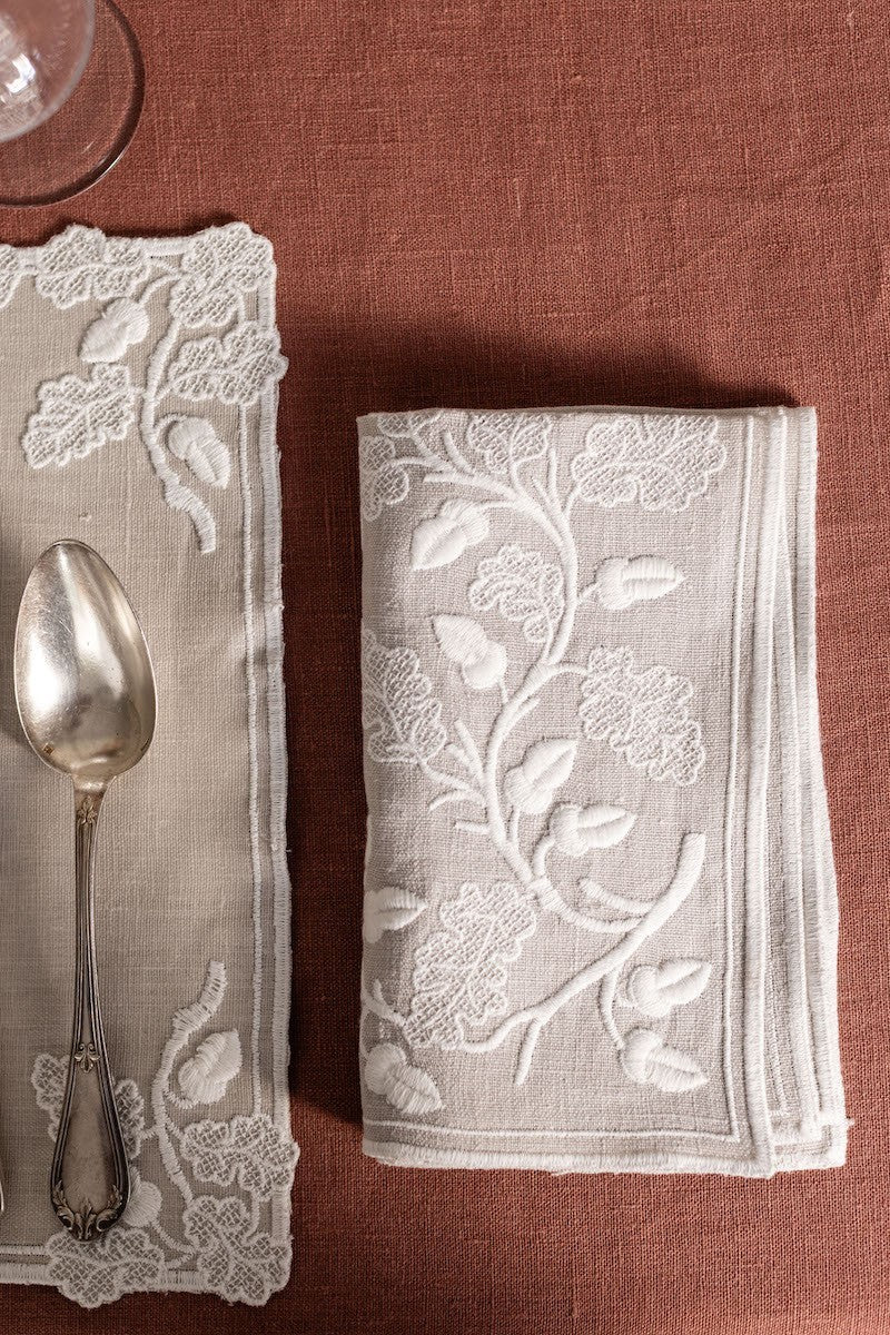 QUERCIA NAPKIN IN SABBIA - AVORIO