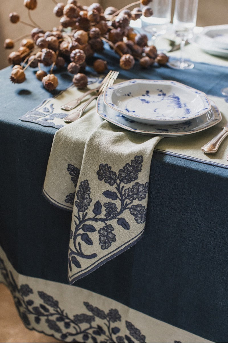 QUERCIA NAPKIN IN DEEP BLUE - GHIACCIO