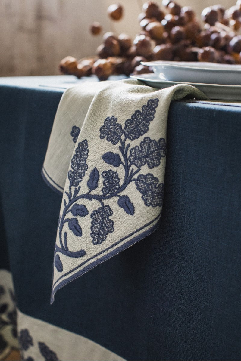 QUERCIA NAPKIN IN DEEP BLUE - GHIACCIO