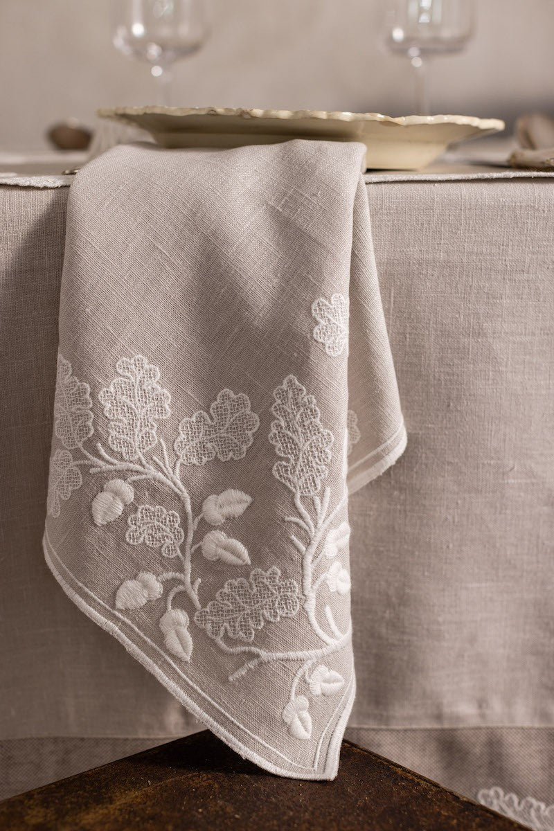 QUERCIA NAPKIN IN SABBIA - AVORIO