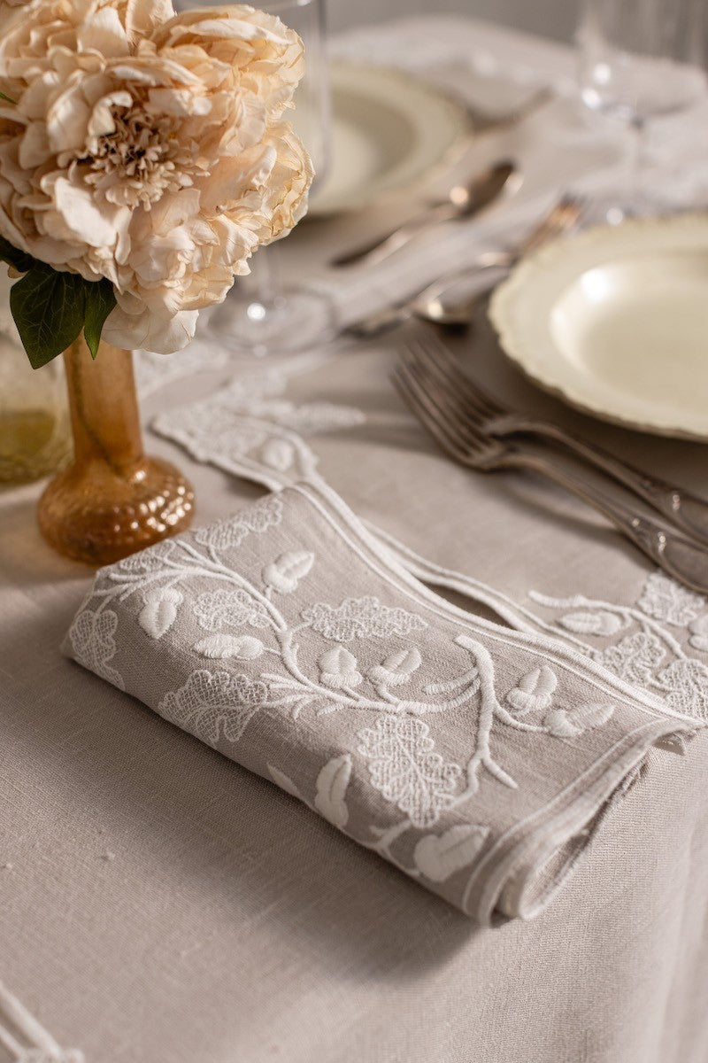 QUERCIA NAPKIN IN SABBIA - AVORIO